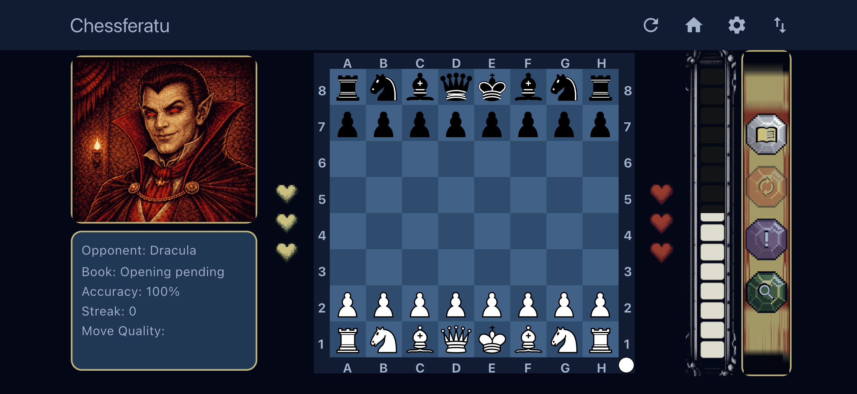 Chessferatu widescreen screenshot showing game start